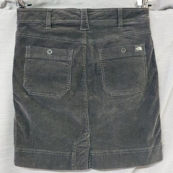 Minimalist The North Face Grey Stretch Corduroy Above Knee Pencil Skirt Womens 4 - Picture 4 of 9